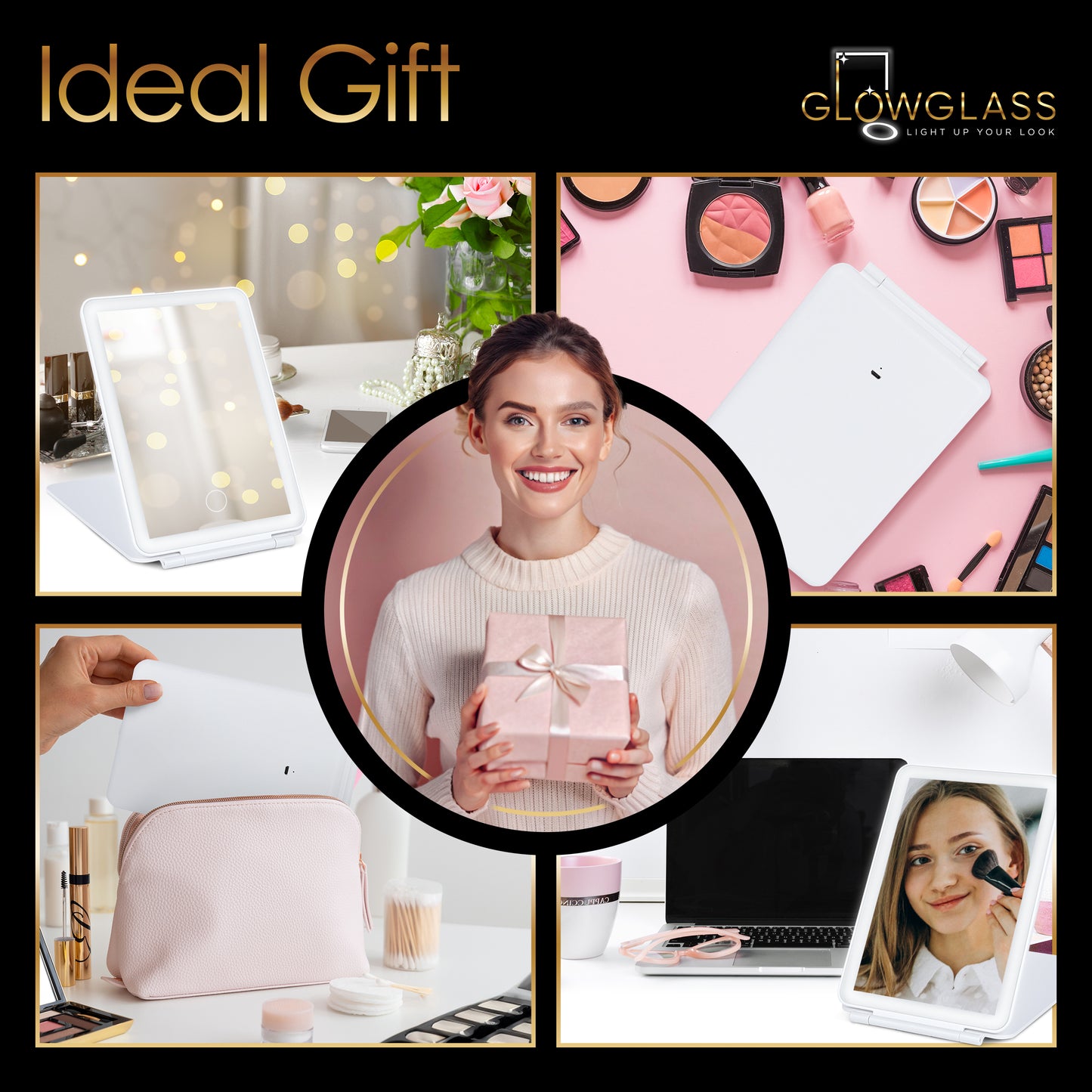 Small Foldable LED Makeup Mirror