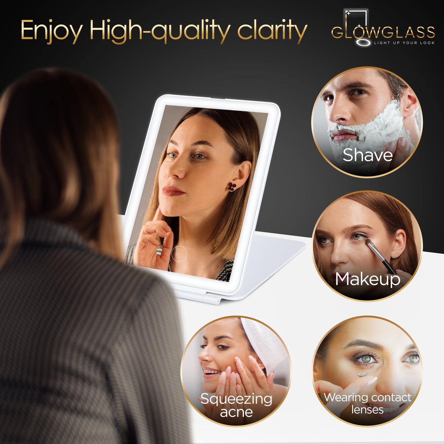 Small Foldable LED Makeup Mirror